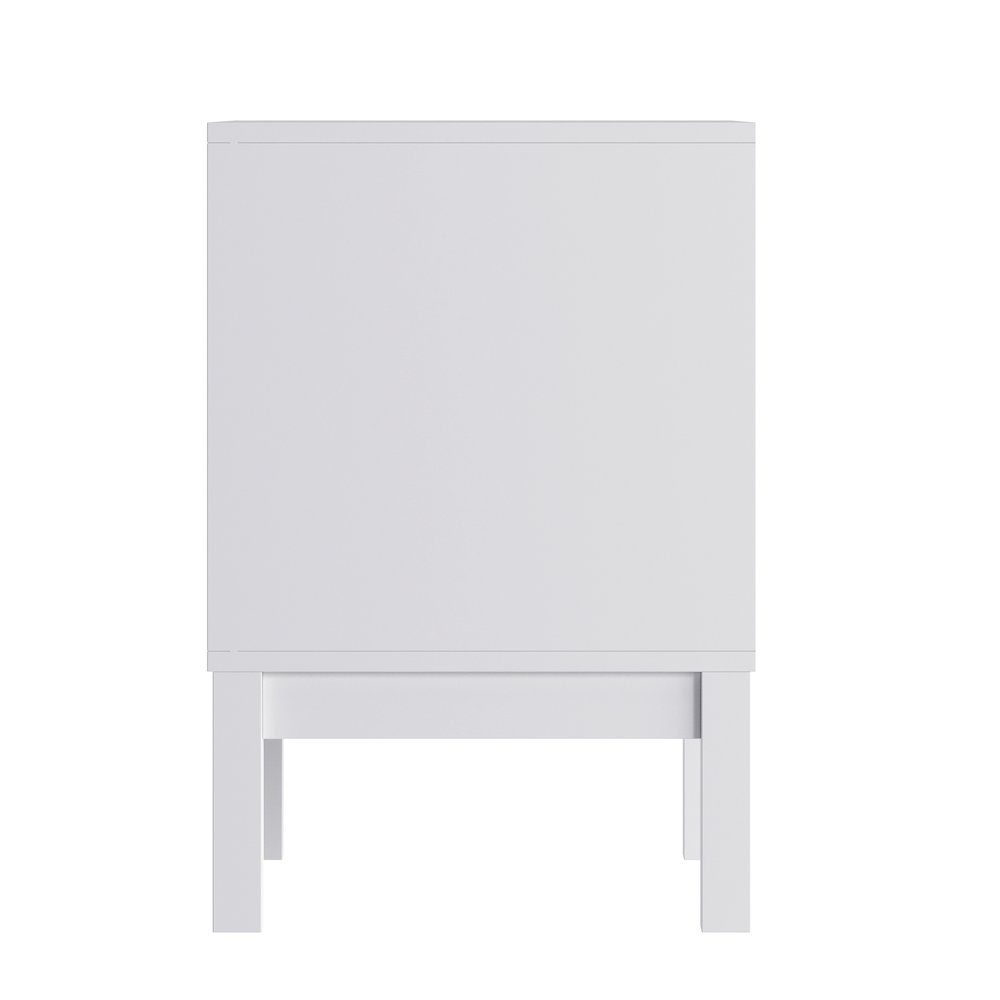 Dallas Wooden Night Stand, Bedroom Side Table with 2 Storage Drawers in White. Picture 8
