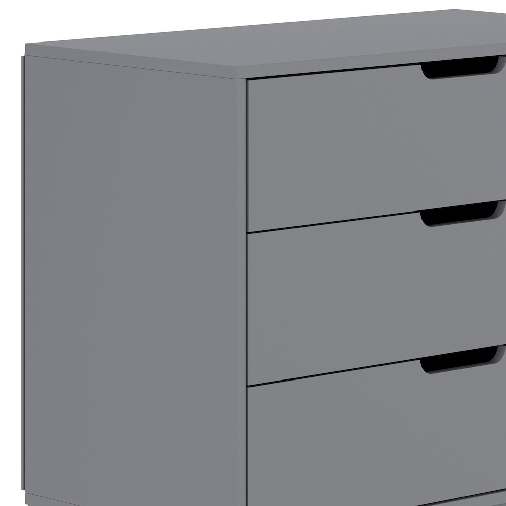 Dallas Wooden 3-Drawer Dresser for Bedroom, Chest of Drawers for Kids in Gray. Picture 7