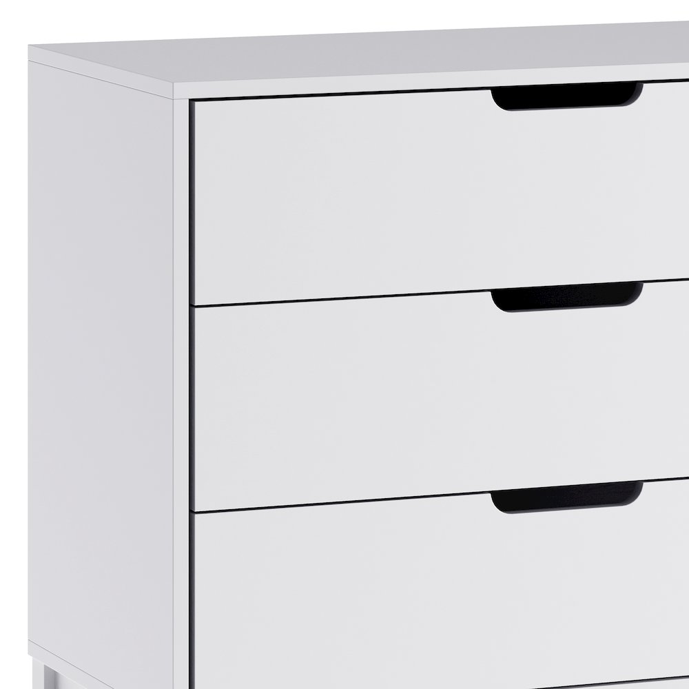 Dallas Wooden 3-Drawer Dresser for Bedroom, Chest of Drawers for Kids in White. Picture 7