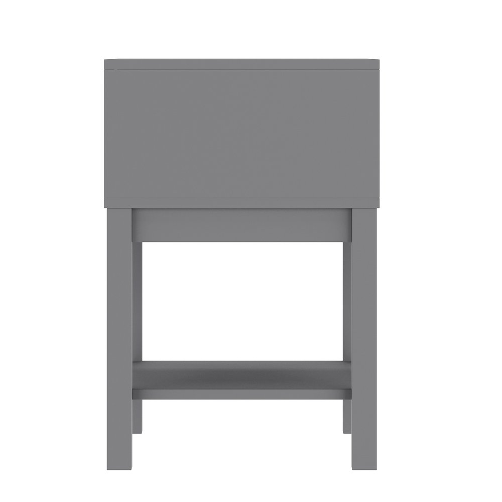 Dallas Wooden Night Stand, Bedroom Side Table with Storage Drawer in Gray. Picture 8