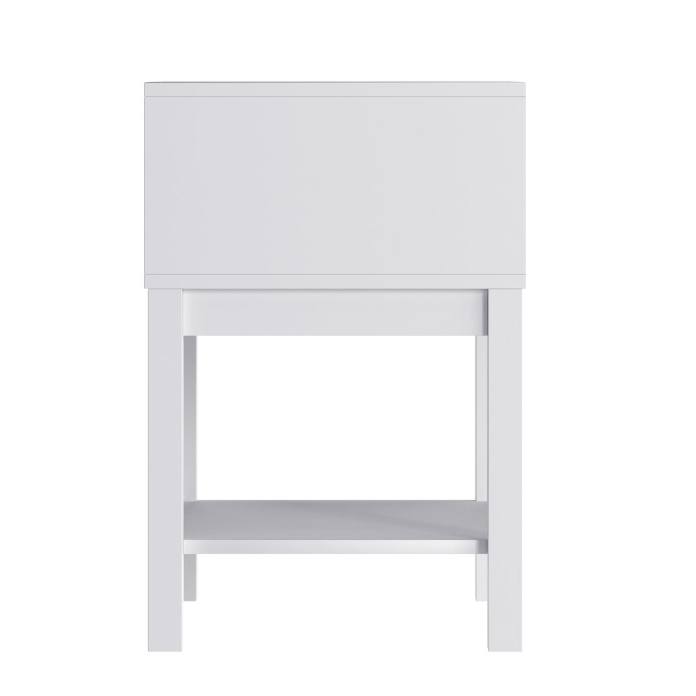 Dallas Wooden Night Stand, Bedroom Side Table with Storage Drawer in White. Picture 8