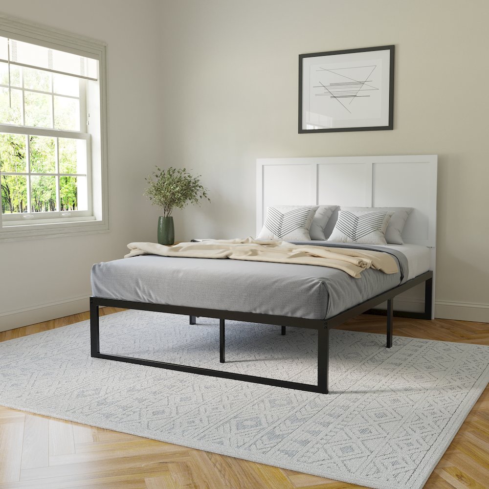 Contemporary Full Size Raised Panel Headboard. Picture 6