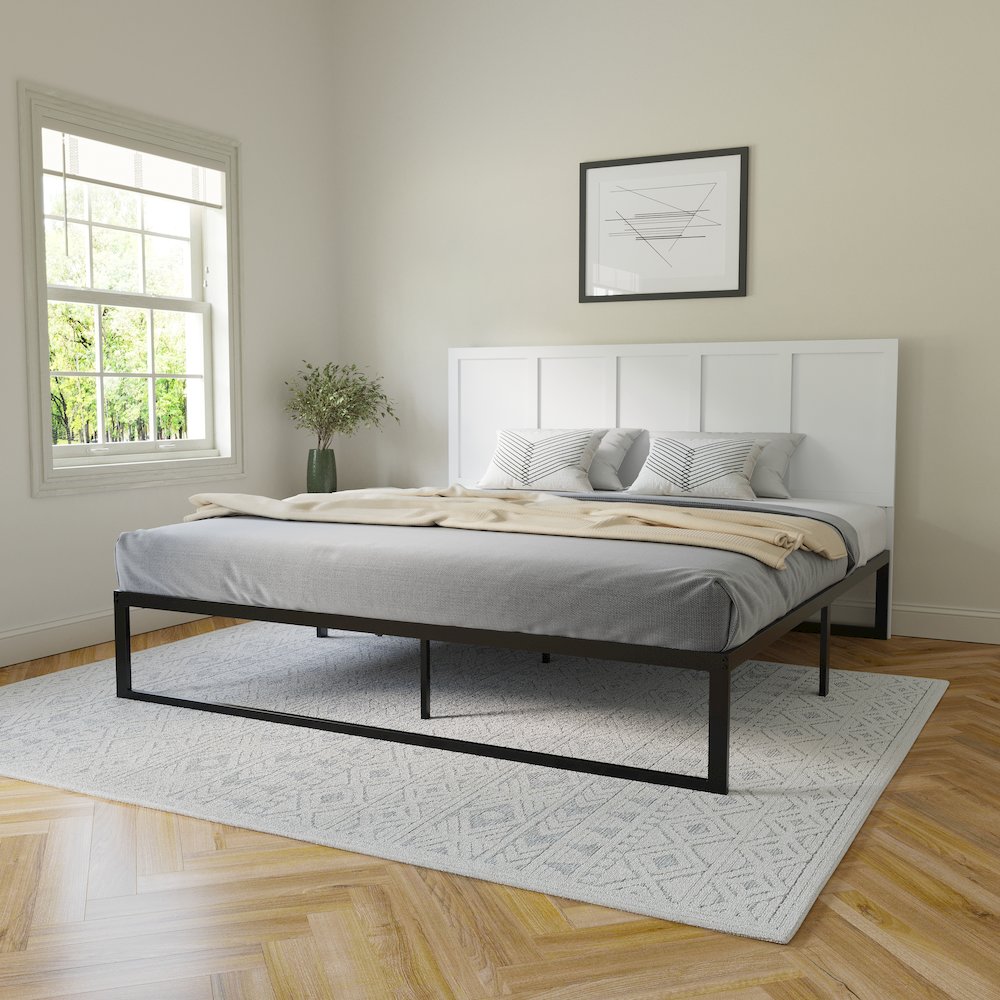 Contemporary King Size Raised Panel Headboard. Picture 6