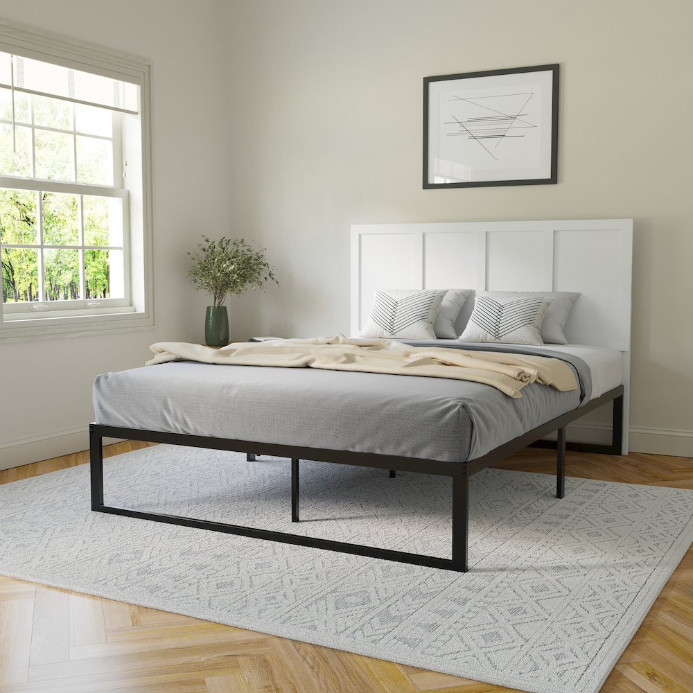 Contemporary Queen Size Raised Panel Headboard. Picture 6
