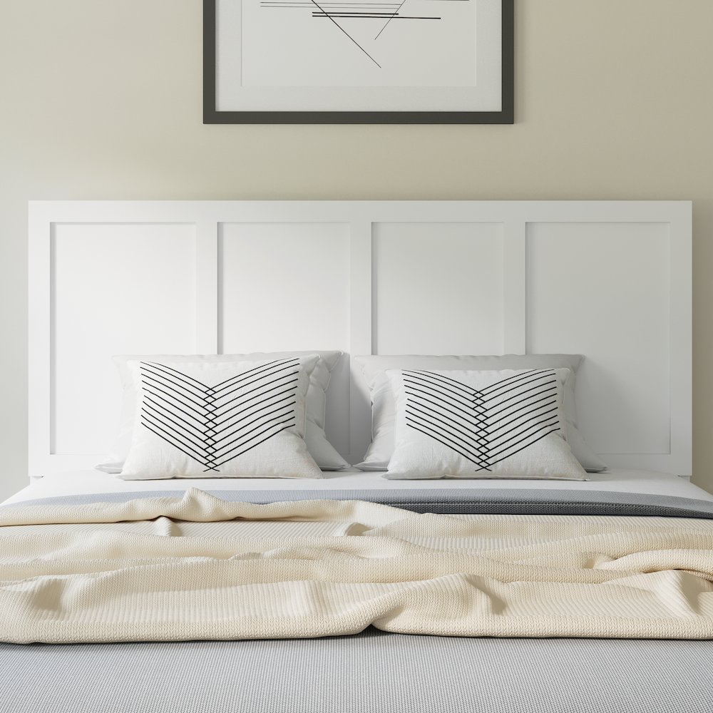 Contemporary Queen Size Raised Panel Headboard. Picture 7