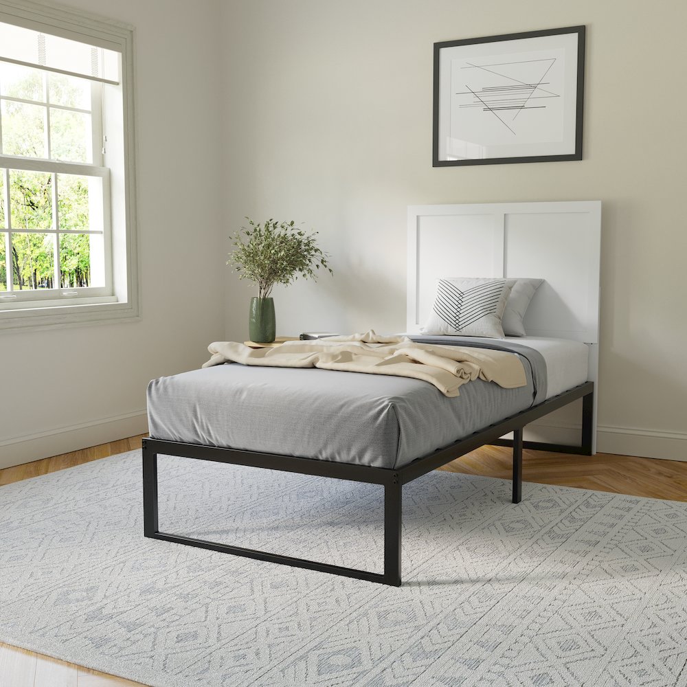 Contemporary Twin Size Raised Panel Headboard. Picture 6