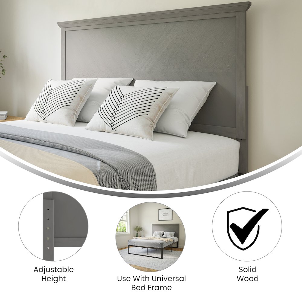 Contemporary Full Size Herringbone Pattern Headboard. Picture 4