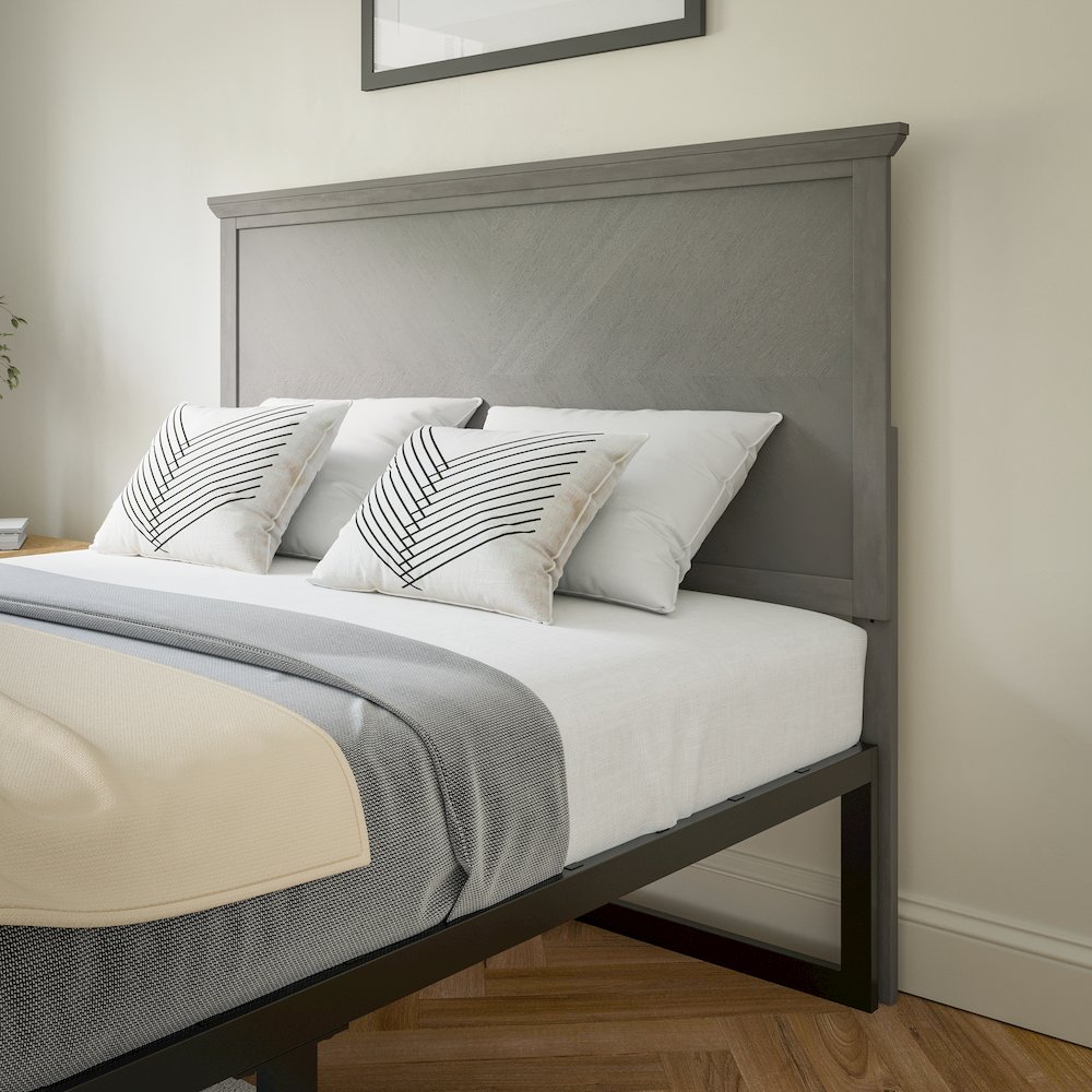 Contemporary Full Size Herringbone Pattern Headboard. Picture 2