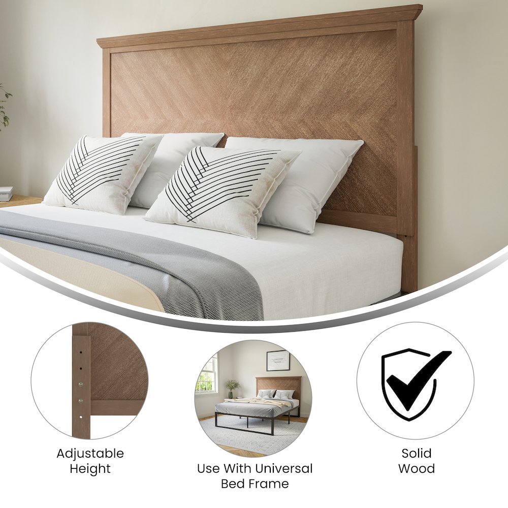 Contemporary Full Size Herringbone Pattern Headboard. Picture 4
