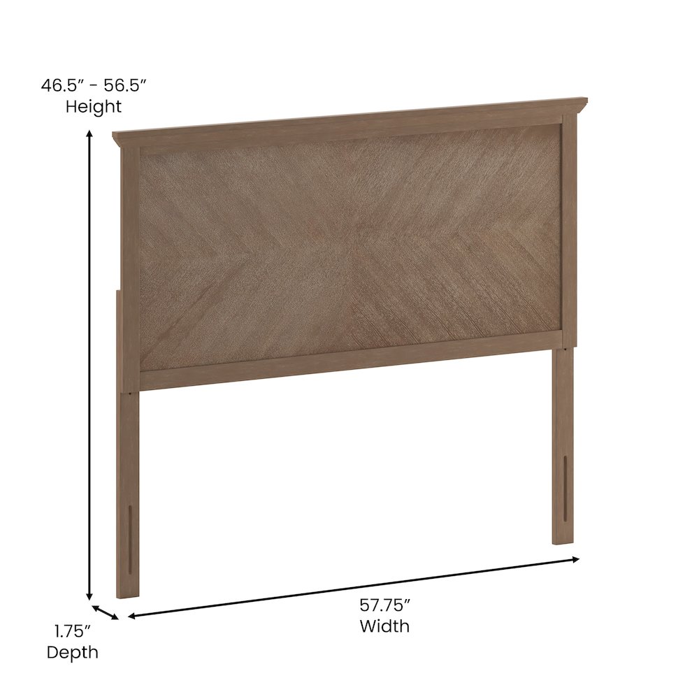 Contemporary Full Size Herringbone Pattern Headboard. Picture 5
