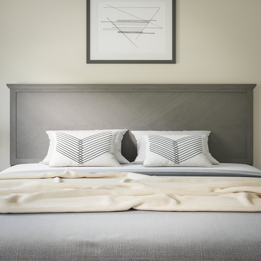 Contemporary King Size Herringbone Pattern Headboard. Picture 7