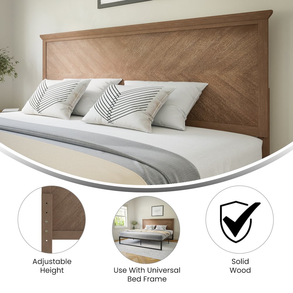 Contemporary King Size Herringbone Pattern Headboard. Picture 4