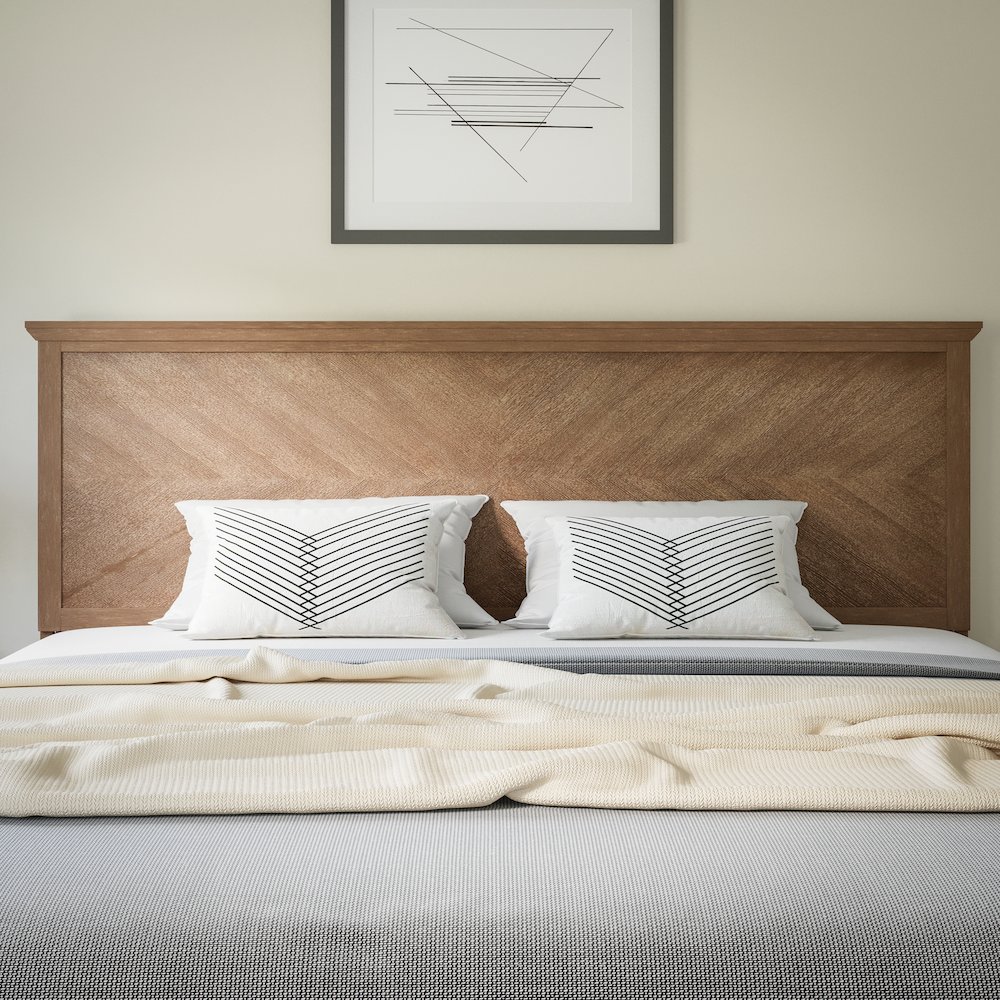 Contemporary King Size Herringbone Pattern Headboard. Picture 7