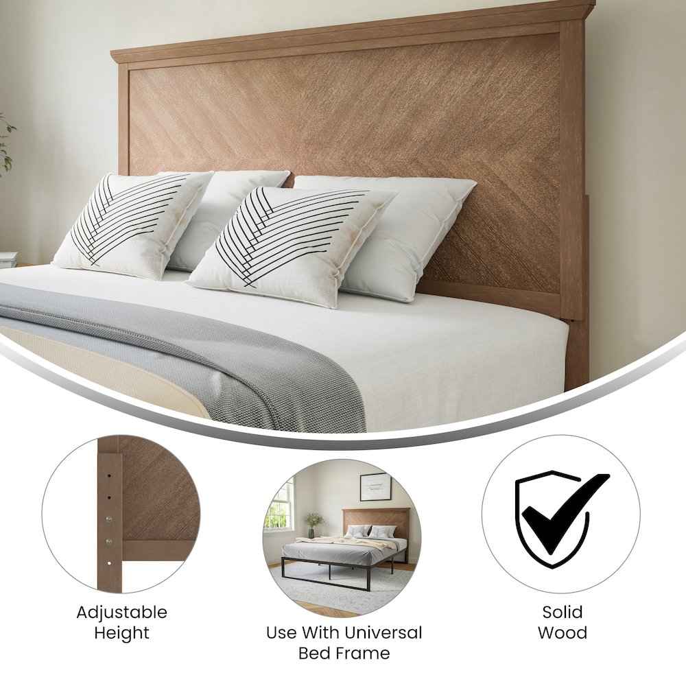 Contemporary Queen Size Herringbone Pattern Headboard. Picture 4