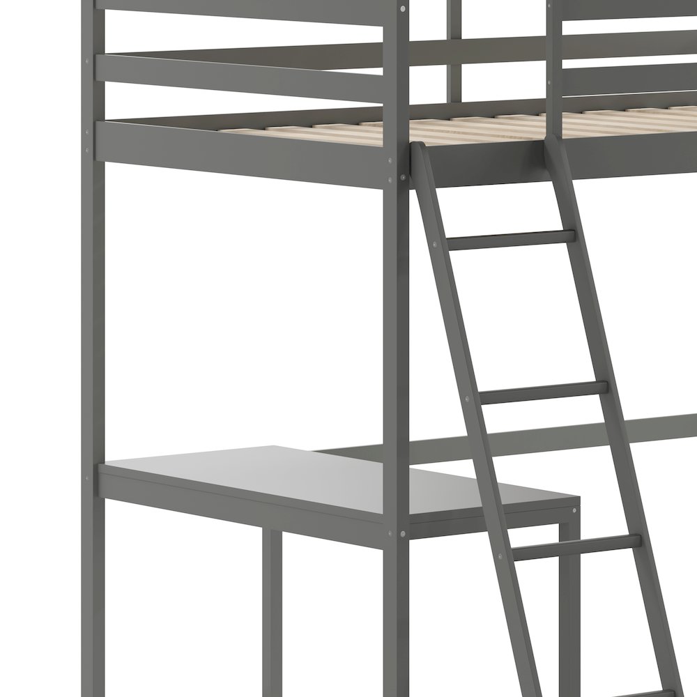 Twin Loft Bed Frame with Desk. Picture 9