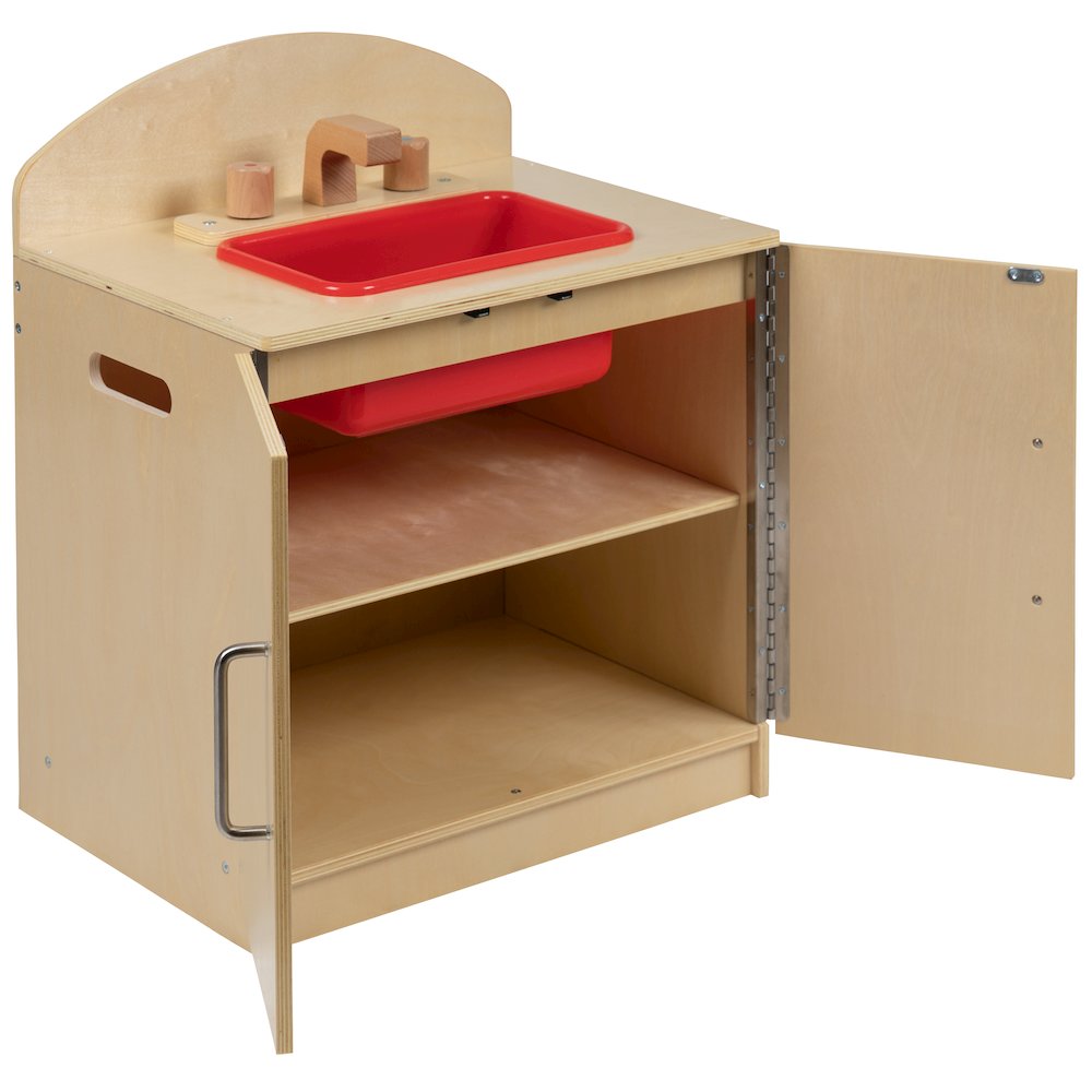 Children's Wooden Kitchen Sink for or Home Use - Safe, Kid Friendly Design. Picture 10