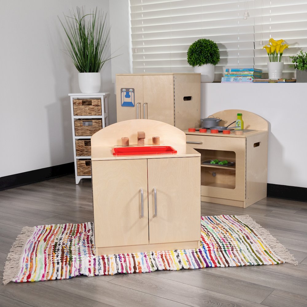Children's Wooden Kitchen Sink for or Home Use - Safe, Kid Friendly Design. Picture 3