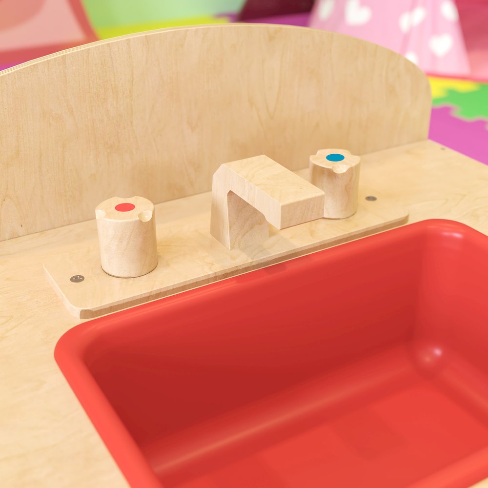 Children's Wooden Kitchen Sink for or Home Use - Safe, Kid Friendly Design. Picture 8