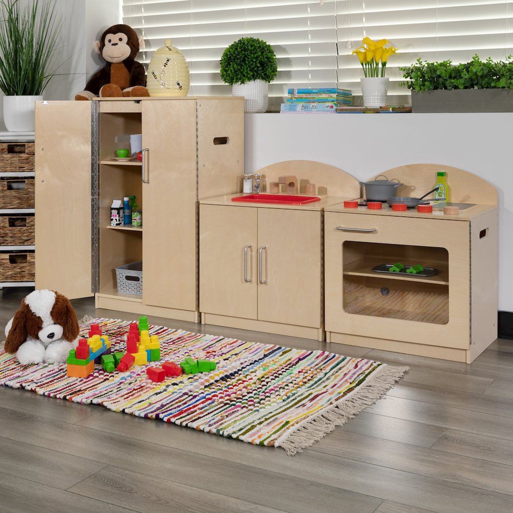 Children's Wooden Kitchen Set - Stove, Sink and Refrigerator. Picture 11