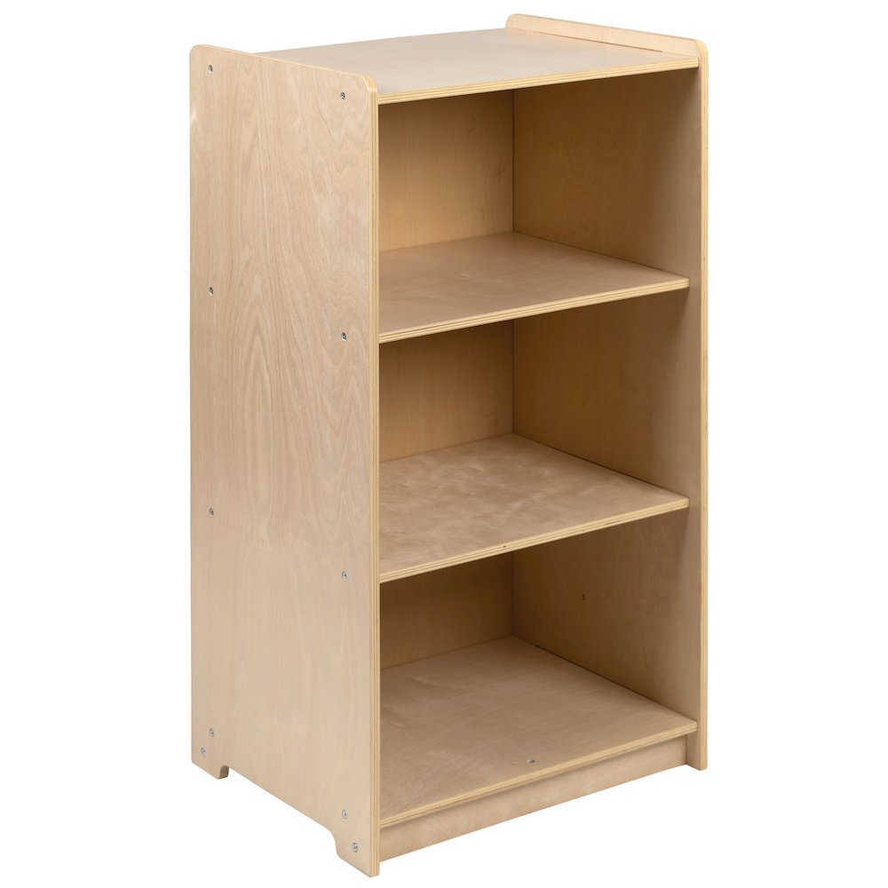 Wooden 3 Section School Classroom Storage Cabinet - 36"H (Natural). Picture 1