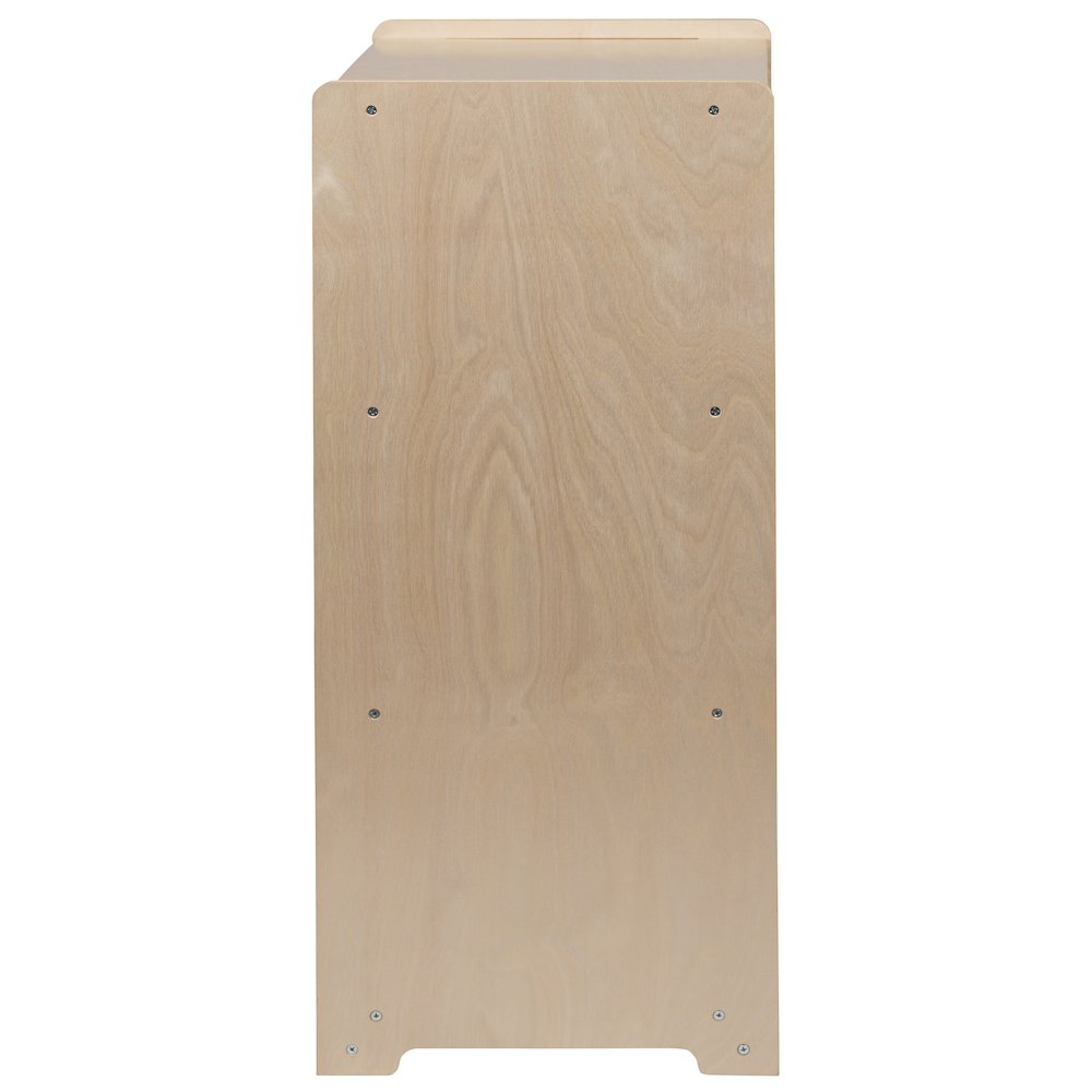 Wooden 3 Section School Classroom Storage Cabinet - 36"H (Natural). Picture 9