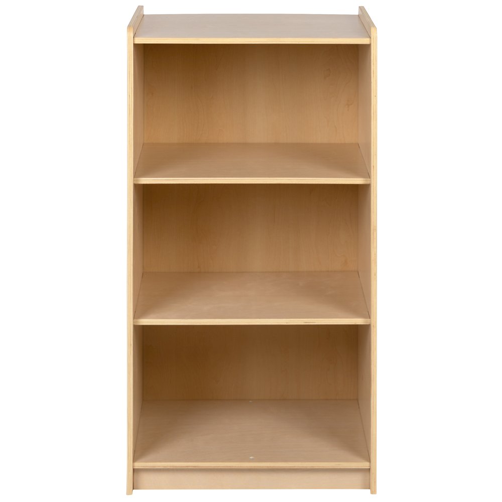 Wooden 3 Section School Classroom Storage Cabinet - 36"H (Natural). Picture 10