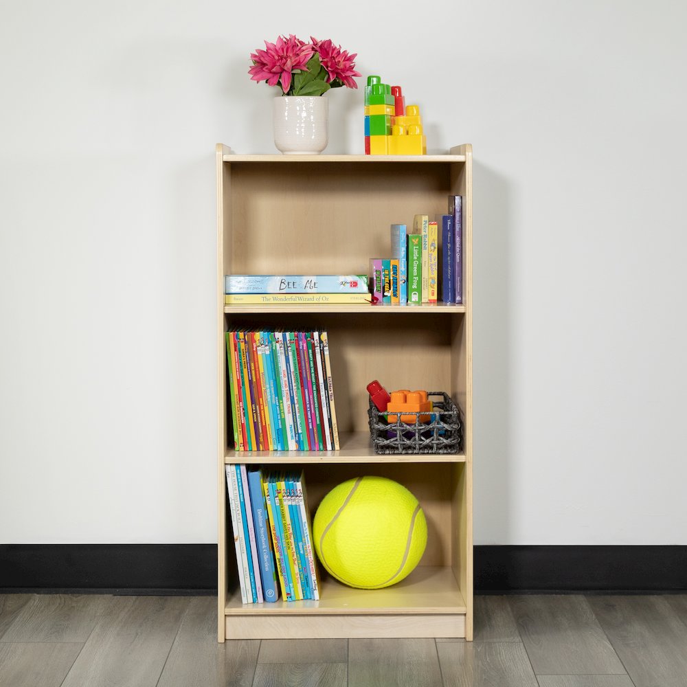 Wooden 3 Section School Classroom Storage Cabinet - 36"H (Natural). Picture 3