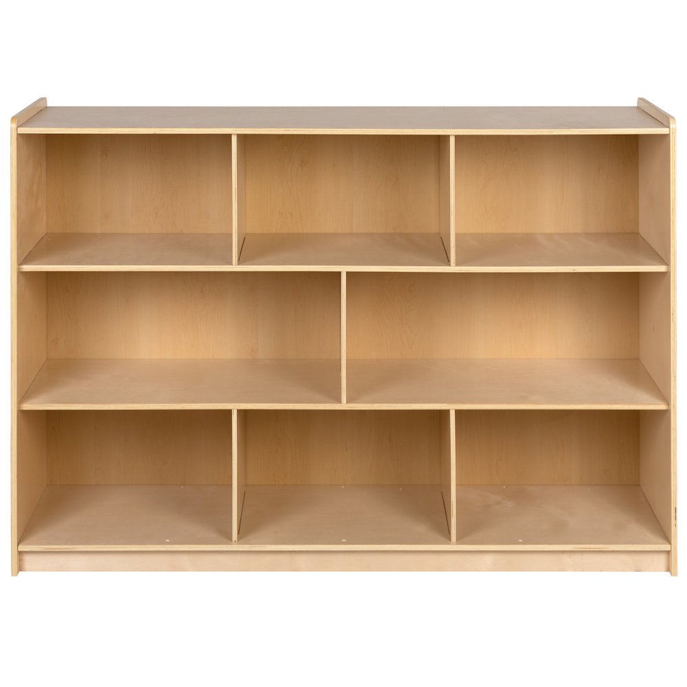 Wooden 8 Section School Classroom Storage Cabinet - 36"H (Natural). Picture 10