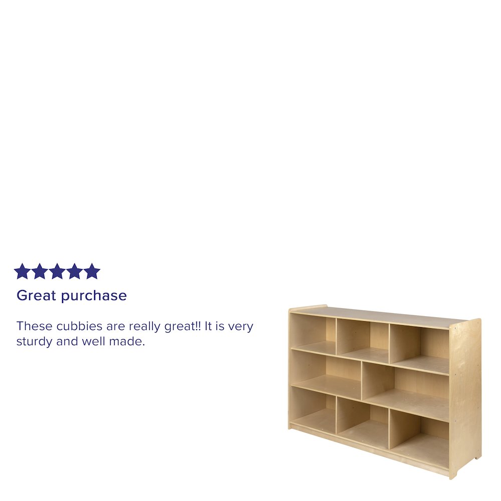 Wooden 8 Section School Classroom Storage Cabinet - 36"H (Natural). Picture 5