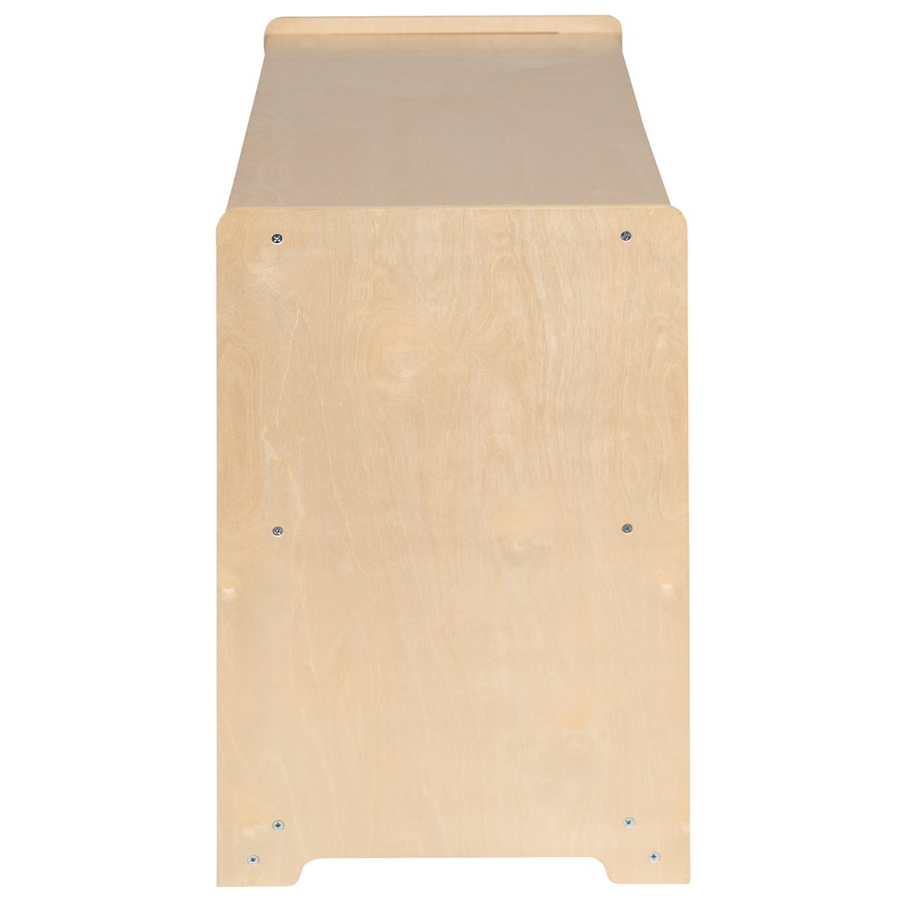 Wooden 2 Section School Classroom Storage Cabinet - 24"H x 36"L (Natural). Picture 9