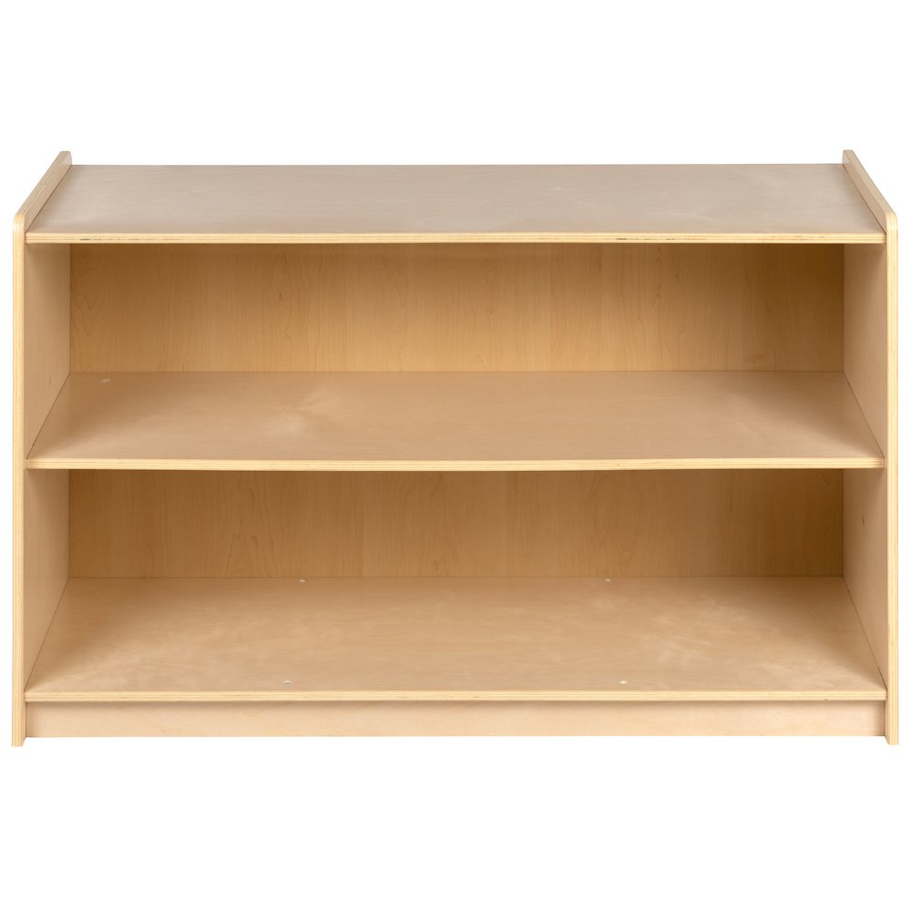 Wooden 2 Section School Classroom Storage Cabinet - 24"H x 36"L (Natural). Picture 10