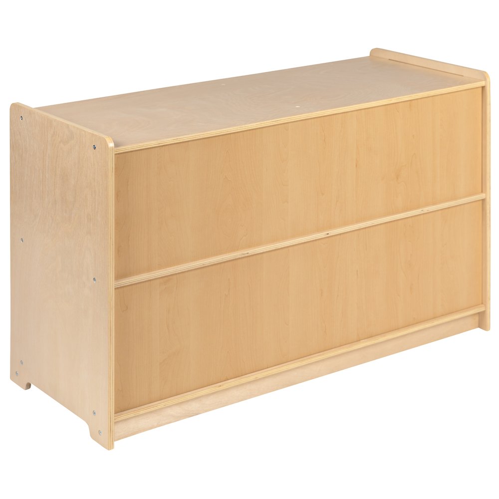 Wooden 5 Section School Classroom Storage Cabinet - 24"H x 36"L (Natural). Picture 8