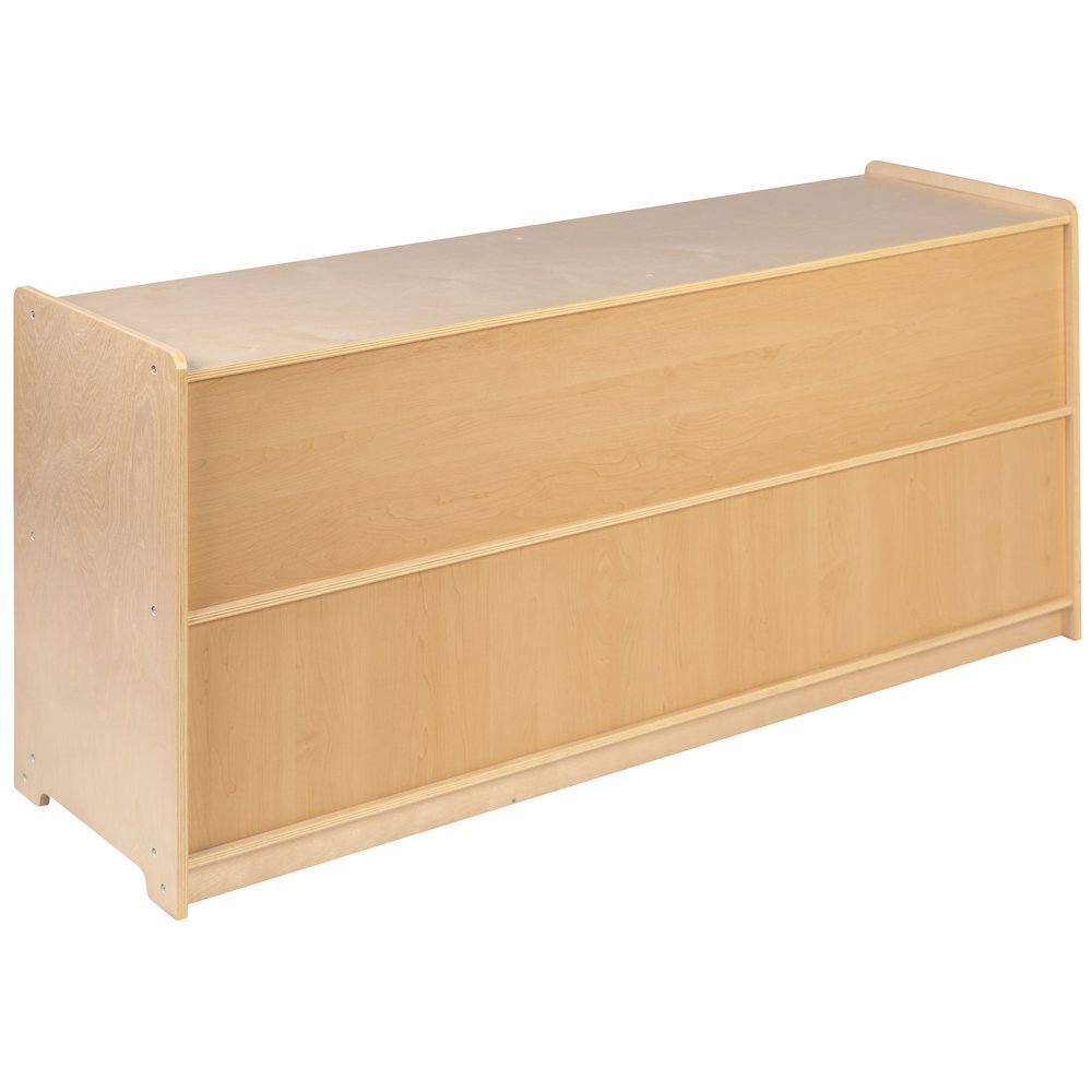 Wooden 5 Section School Classroom Storage Cabinet - 24"H x 48"L (Natural). Picture 8