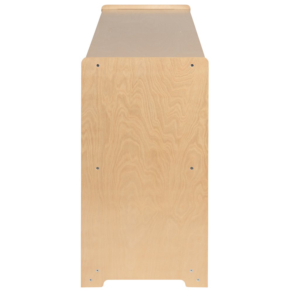 Wooden 2 Section School Classroom Storage Cabinet - 30"H x 48"L (Natural). Picture 9