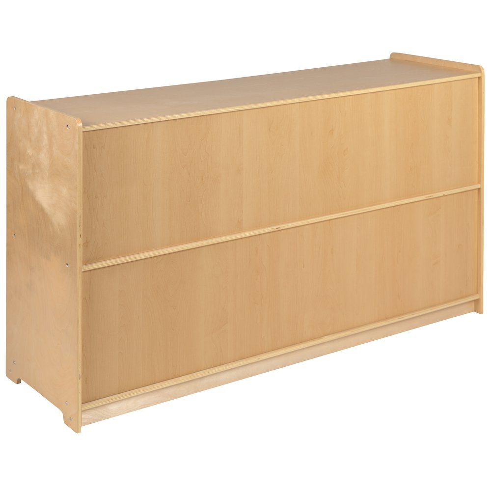 Wooden 2 Section School Classroom Storage Cabinet - 30"H x 48"L (Natural). Picture 8