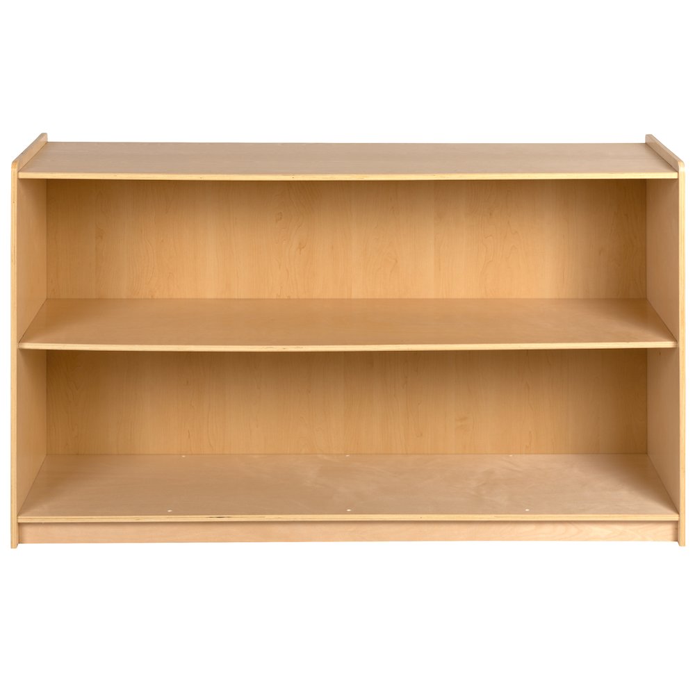 Wooden 2 Section School Classroom Storage Cabinet - 30"H x 48"L (Natural). Picture 10