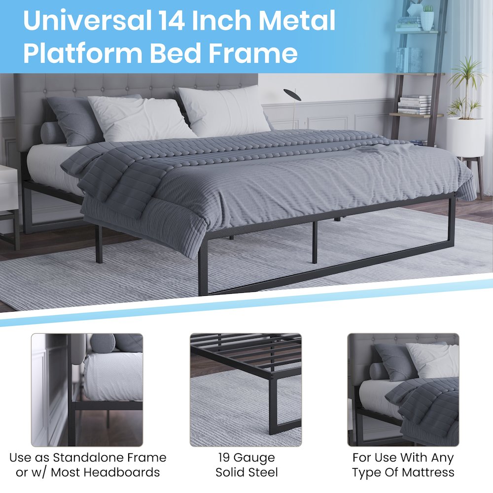 Universal 14 in Metal Platform Bed Frame - King. Picture 4