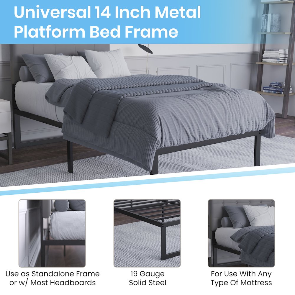 Universal 14 in Metal Platform Bed Frame - Twin. Picture 4