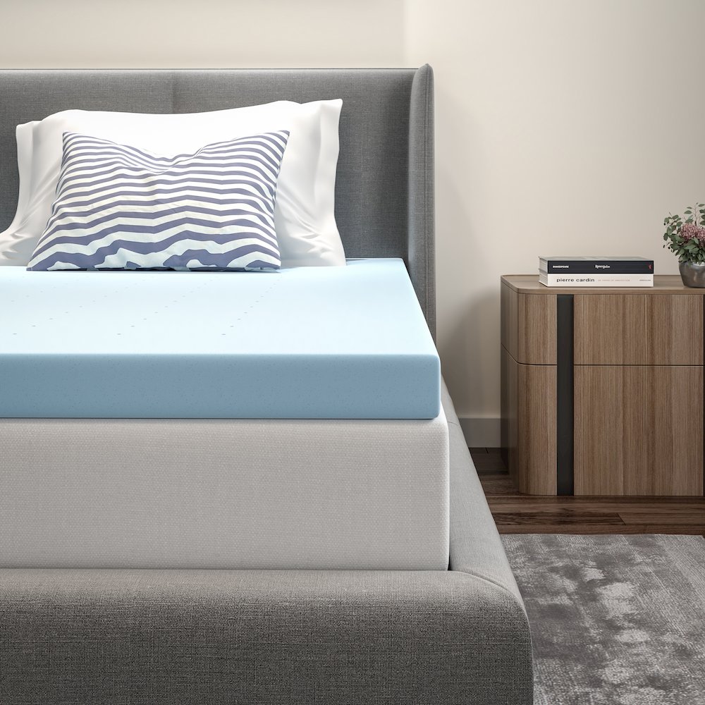 3 inch Cool Gel Mattress Topper with CertiPUR-US Certified Memory Foam - Twin. Picture 2