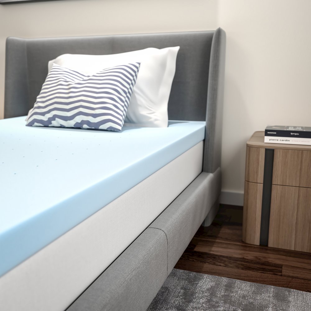 3 inch Cool Gel Mattress Topper with CertiPUR-US Certified Memory Foam - Twin. Picture 9