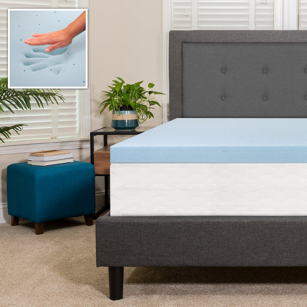 3 inch Cool Gel Mattress Topper with CertiPUR-US Certified Memory Foam - Twin. Picture 10