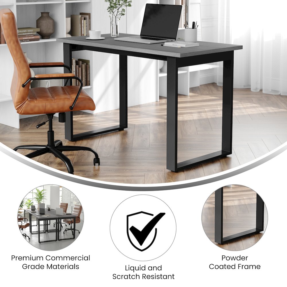 Contemporary 48x24 Commercial Grade Conference Table, Gray Oak. Picture 4