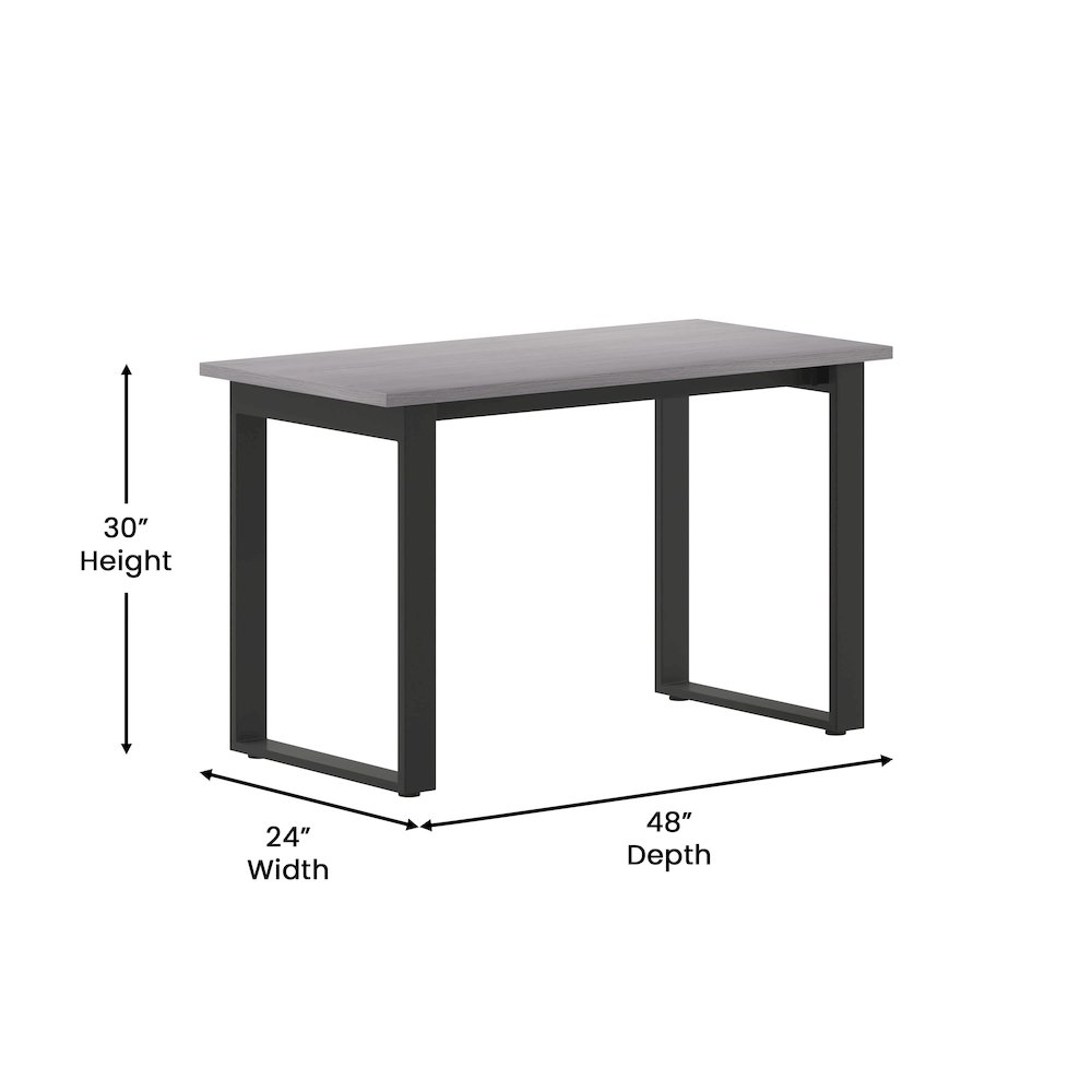 Contemporary 48x24 Commercial Grade Conference Table, Gray Oak. Picture 5