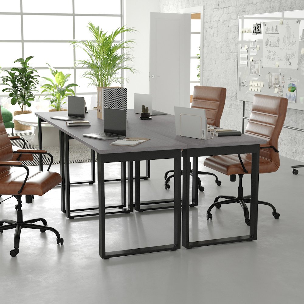 Contemporary 48x24 Commercial Grade Conference Table, Gray Oak. Picture 6