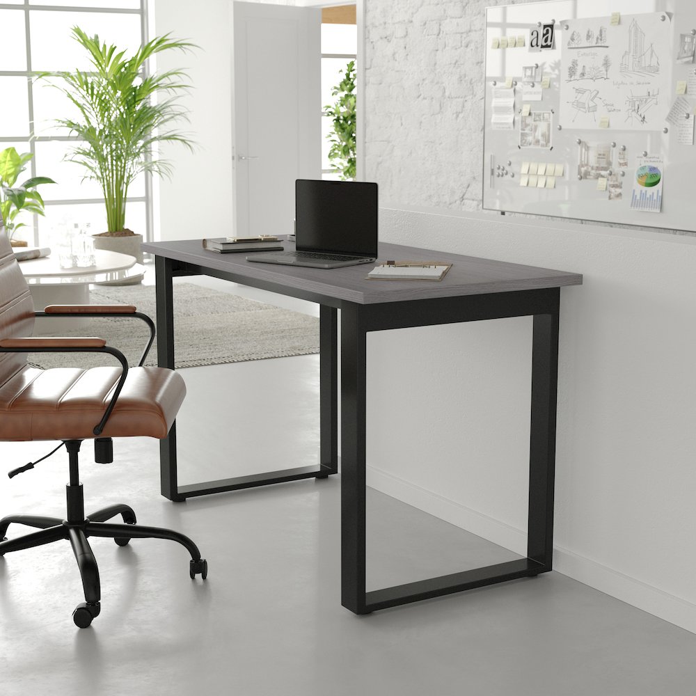 Contemporary 48x24 Commercial Grade Conference Table, Gray Oak. Picture 7