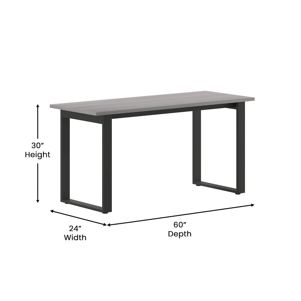 Contemporary 60x24 Commercial Grade Conference Table, Gray Oak. Picture 5