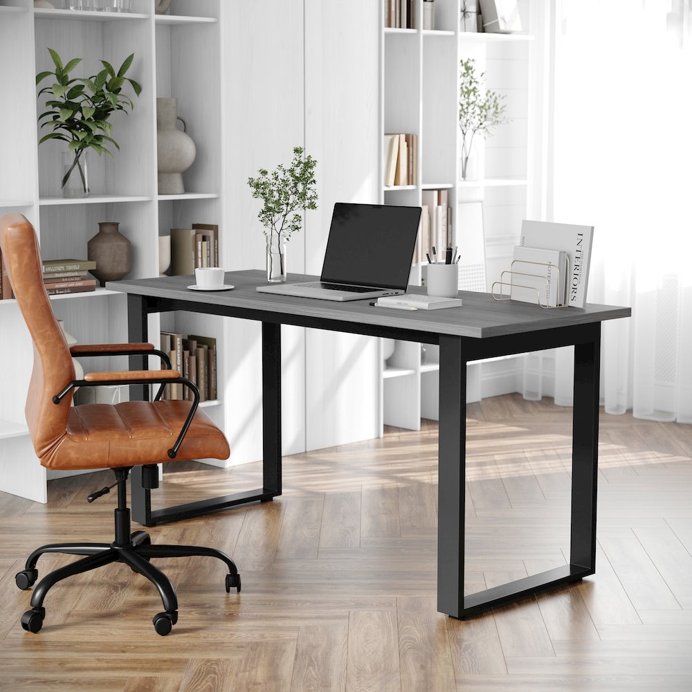 Contemporary 60x24 Commercial Grade Conference Table, Gray Oak. Picture 3