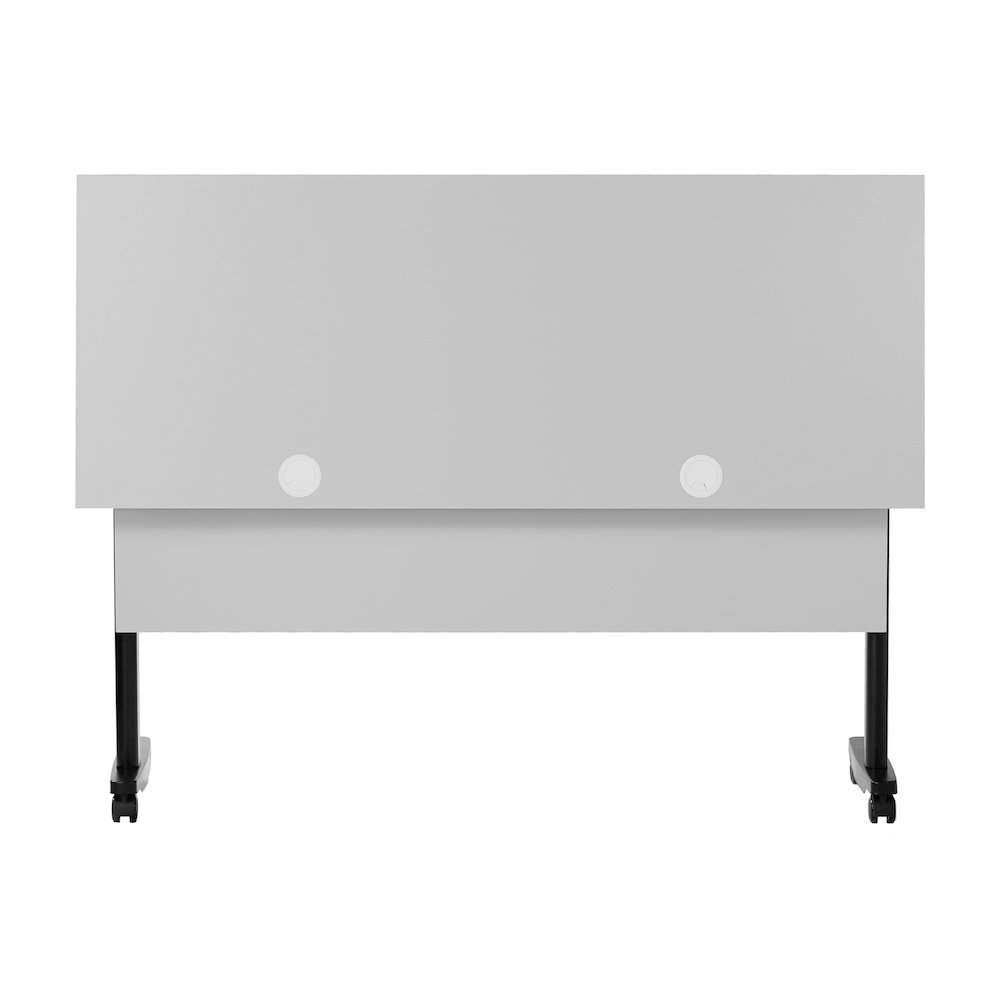 60" x 24" Nesting Flip Training Table with T-Legs, Modesty Panel, Gray Tabletop. Picture 12