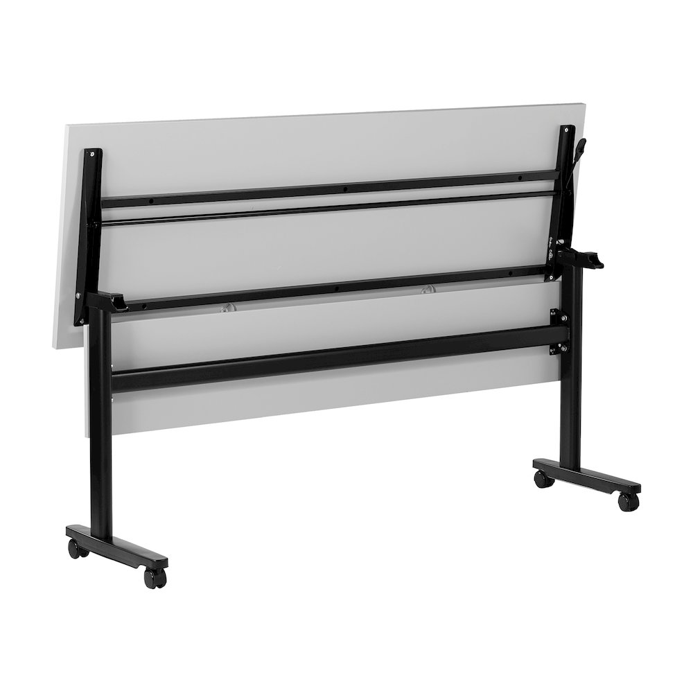 60" x 24" Nesting Flip Training Table with T-Legs, Modesty Panel, Gray Tabletop. Picture 13