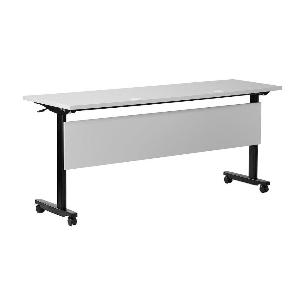 60" x 24" Nesting Flip Training Table with T-Legs, Modesty Panel, Gray Tabletop. Picture 16